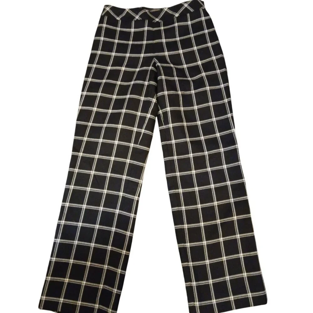PENDLETON Virgin Wool Black Plaid Trousers 4P - like new - Picture 3 of 13
